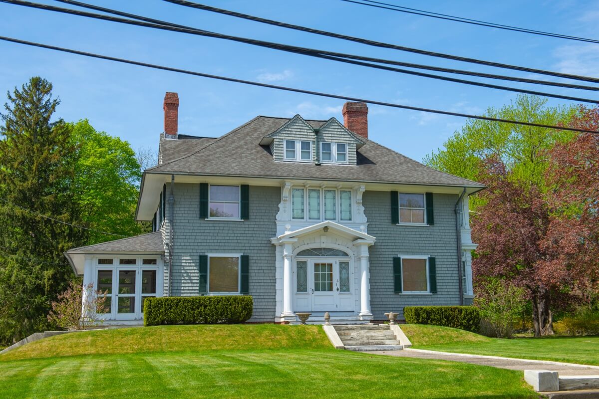 Historic colonial house at Mansfield Massachusetts