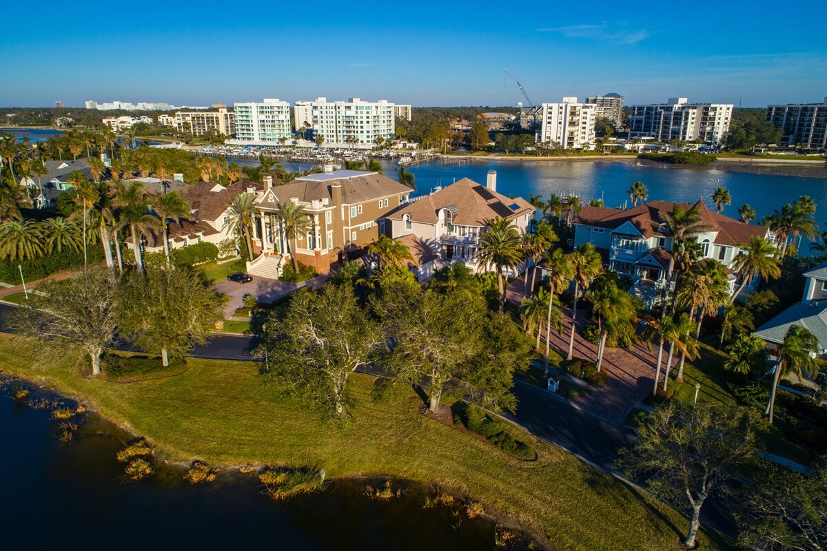 aerial image luxury Florida real estate homes on Belleview