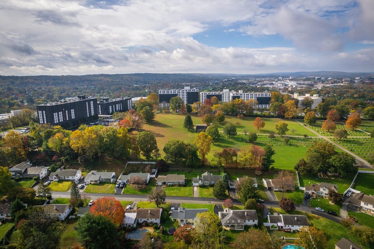 aerial of King of Prussia, PA