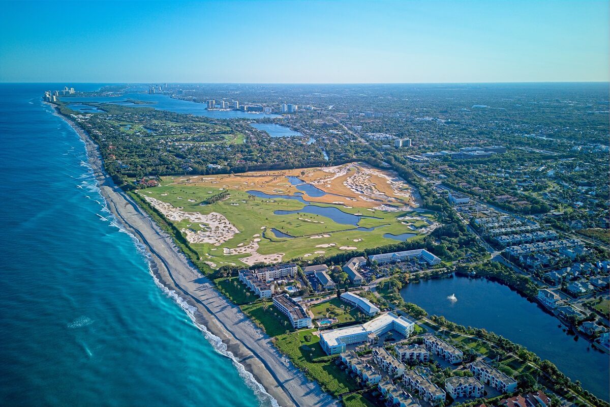 aerial view of Juno beach in Seminole Florida