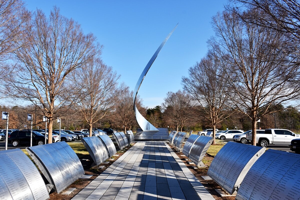ascent sculpture at the national air and space museum Chantilly Virginia USA