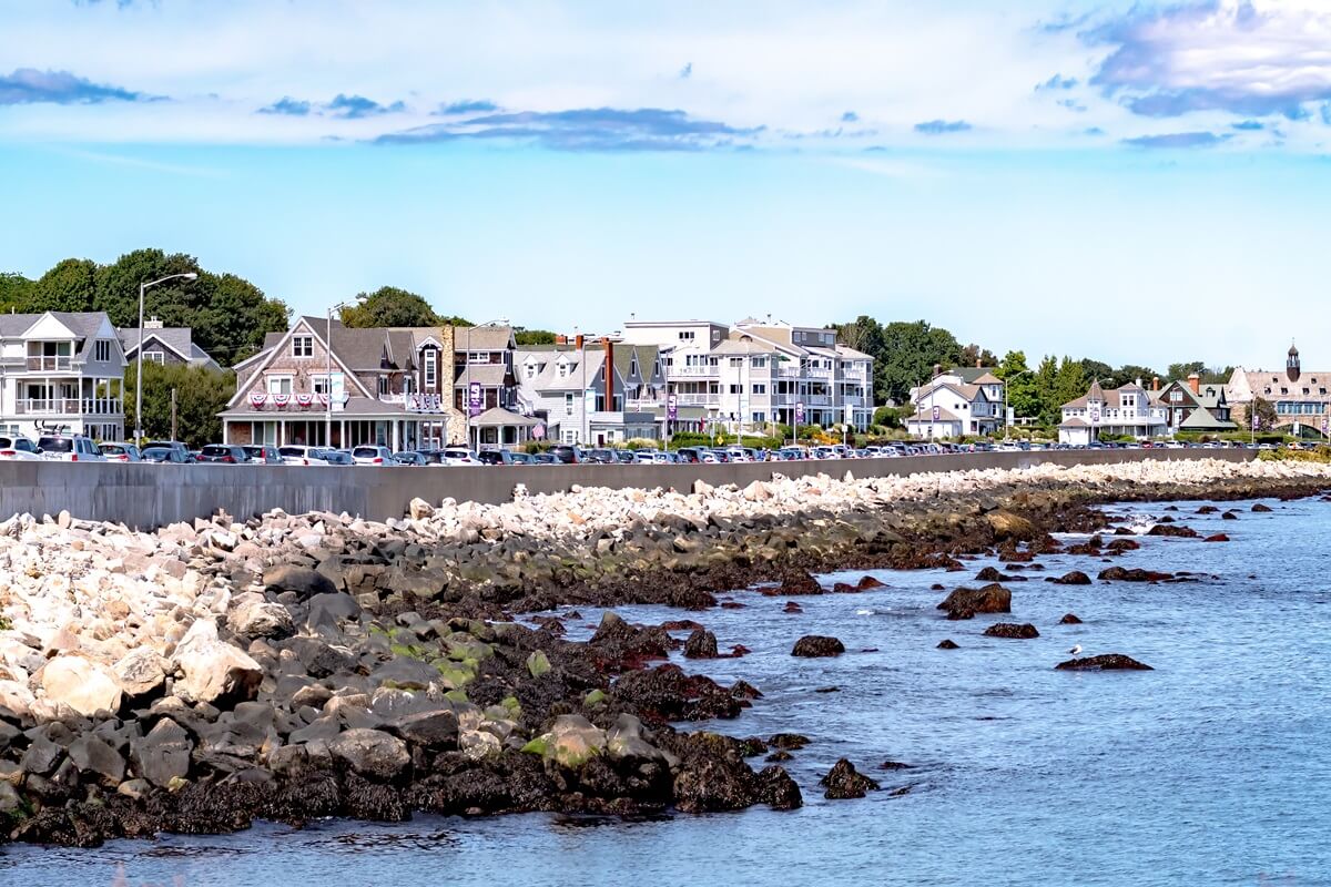 coastline beaches scenes at Narragansett Rhode Island