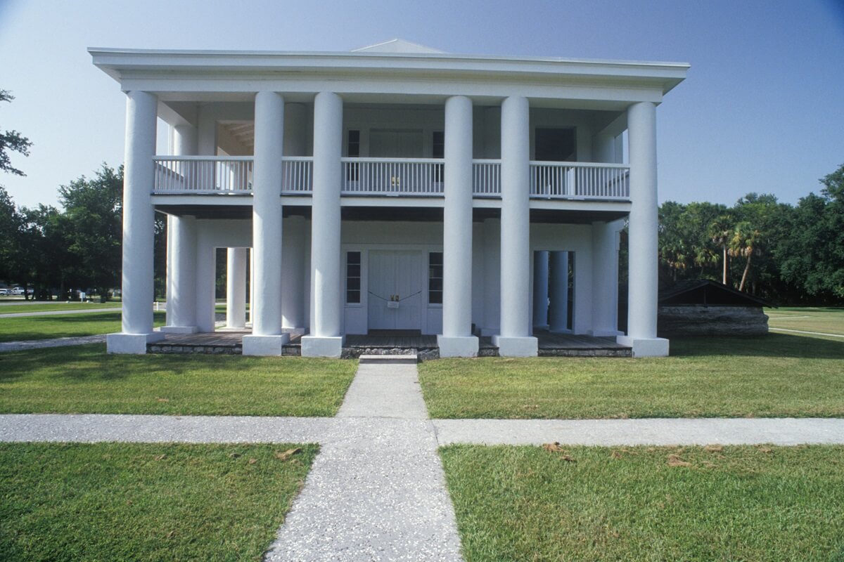exterior view of gamble mansion and plantation state historic site in Ellenton FL