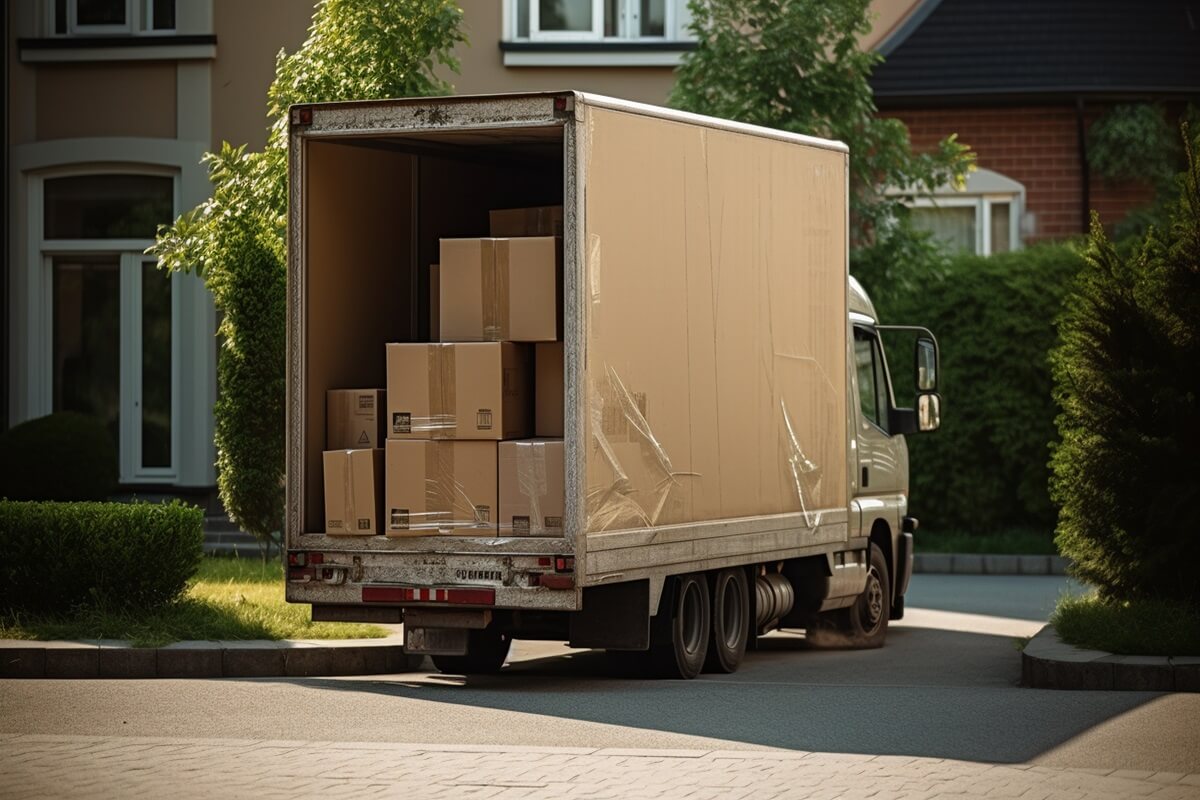 full of boxes waiting to be unpacked on moving day