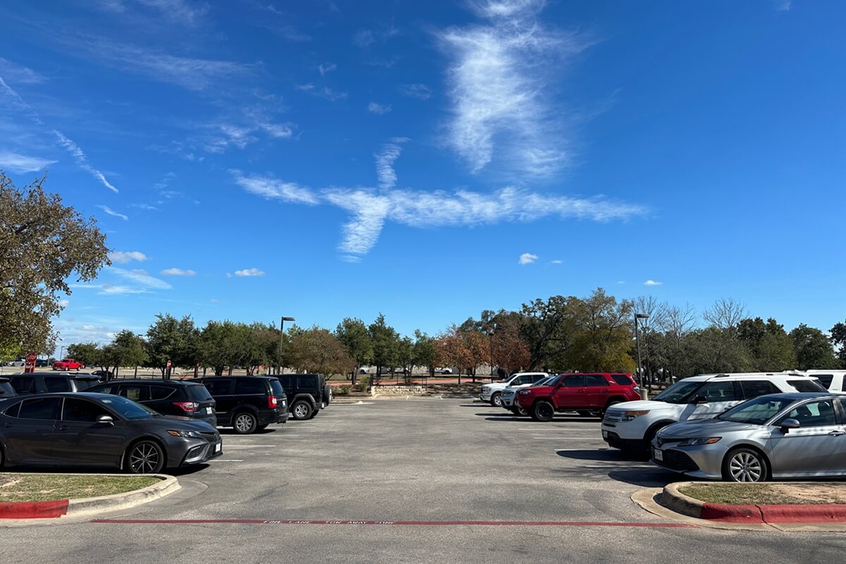 person rising from the cross in the clouds, Beecaves, Texas