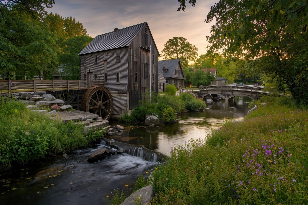 russell mill on river meadow brook in Chelmsford Massachusetts