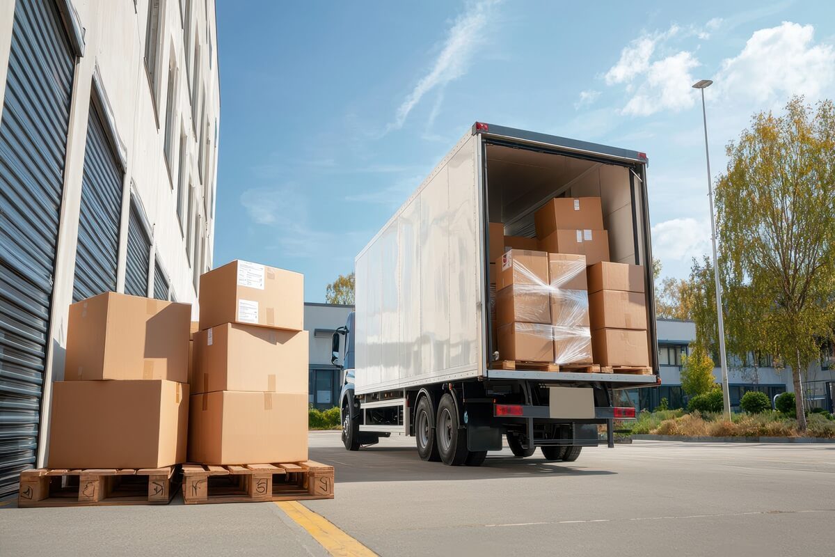 truck delivery and moving box